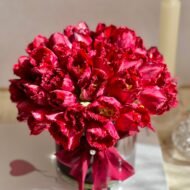Ribbons And Tulips - beverlyhillsflorist